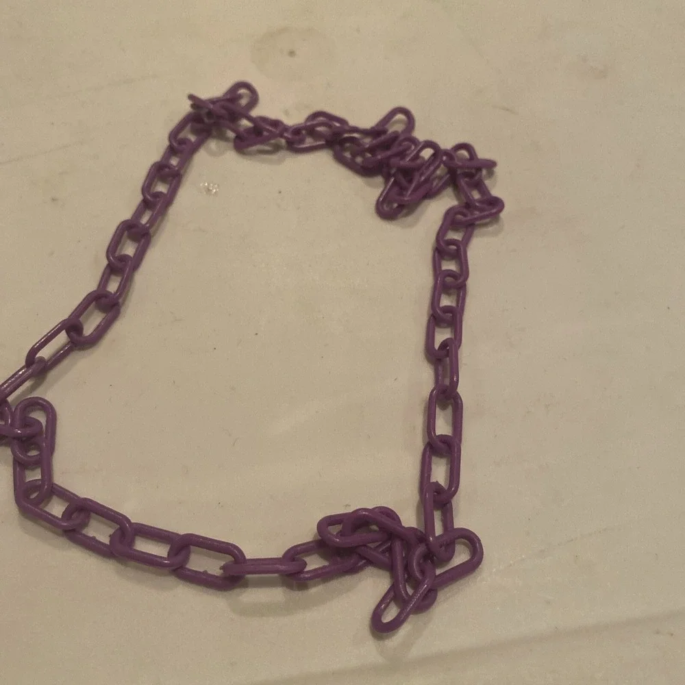 Vintage 1980s Plastic Bell Charm Purple Clip Necklace For Charm Necklace